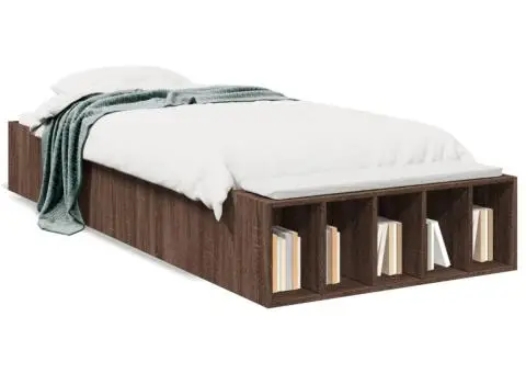 Cadru de pat, stejar maro, 75x190 cm, lemn prelucrat - 2/5