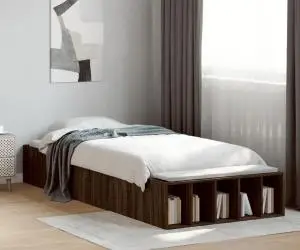 vidaXL Cadru de pat, stejar maro, 90x190 cm, lemn prelucrat