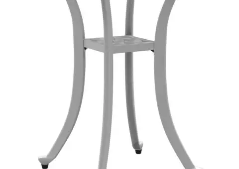 Masă de grădină, alb, Ø48x53 cm, aluminiu turnat - 2/5