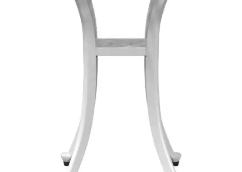 Masă de grădină, alb, Ø48x53 cm, aluminiu turnat - 5/5