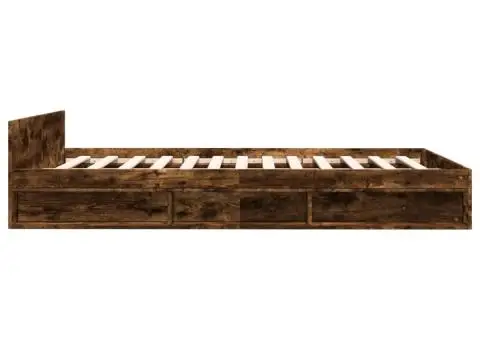 Cadru pat cu sertare stejar fumuriu 140x190 cm lemn prelucrat - 5/5