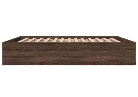 Cadru de pat, stejar maro, 200x200 cm, lemn prelucrat - 5/5
