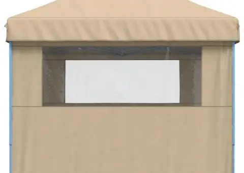 Cort pliabil pentru petreceri cu 3 pereți laterali, bej - 4/5