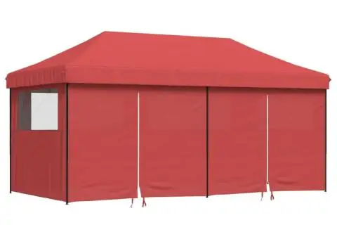 Cort pliabil pentru petreceri cu 4 pereți laterali roșu vișiniu - 2/5