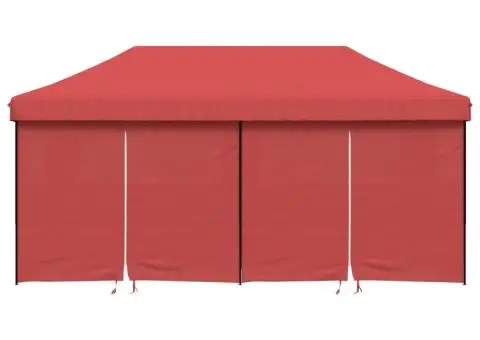 Cort pliabil pentru petreceri cu 4 pereți laterali roșu vișiniu - 3/5