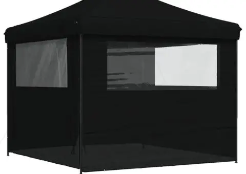 Cort pliabil pentru petreceri cu 4 pereți laterali, negru - 5/5