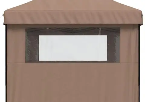 Cort pliabil pentru petreceri cu 3 pereți laterali, maro - 4/5