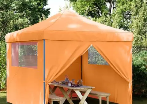 Cort pliabil pentru petreceri cu 4 pereți laterali, portocaliu - 1/5