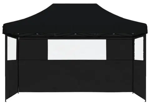 Cort pliabil pentru petreceri cu 3 pereți laterali, negru - 3/5