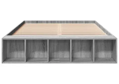 Cadru de pat, gri sonoma, 120x200 cm, lemn prelucrat - 4/5