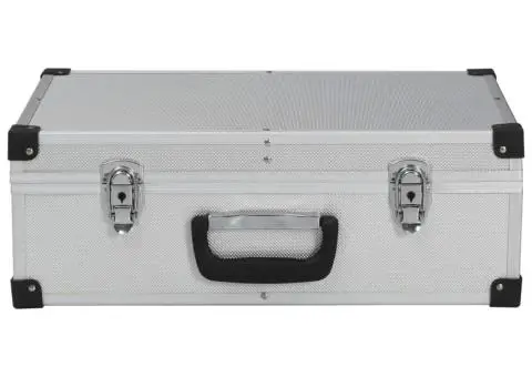 Valiză de scule, argintiu, 46x33x16 cm, aluminiu - 4/5