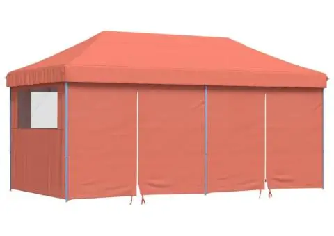 Cort pliabil pentru petreceri cu 4 pereți laterali, cărămiziu - 2/5