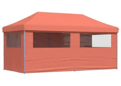 Cort pliabil pentru petreceri cu 4 pereți laterali, cărămiziu - 5/5