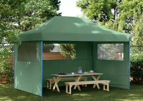 Cort pliabil pentru petreceri cu 3 pereți laterali, verde - 1/5