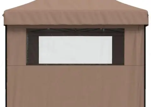 Cort pliabil pentru petreceri cu 4 pereți laterali, maro - 4/5