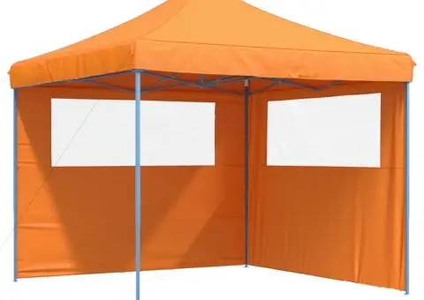 Cort pliabil pentru petreceri cu 2 pereți laterali, portocaliu - 2/5