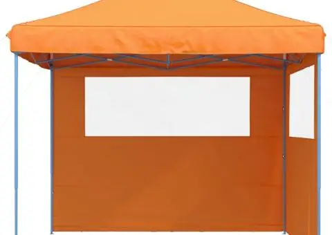 Cort pliabil pentru petreceri cu 2 pereți laterali, portocaliu - 3/5