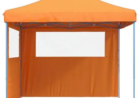 Cort pliabil pentru petreceri cu 2 pereți laterali, portocaliu - 4/5