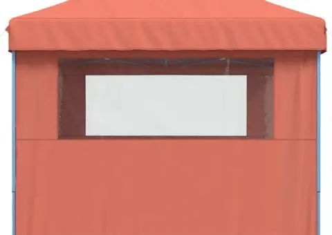 Cort pliabil pentru petreceri cu 3 pereți laterali, cărămiziu - 4/5
