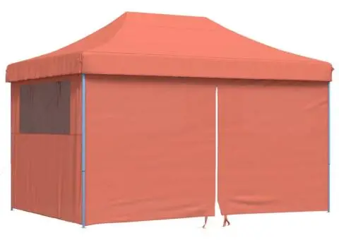 Cort pliabil pentru petreceri cu 4 pereți laterali, cărămiziu - 2/5