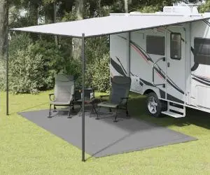 vidaXL Covor pentru cort, gri deschis, 4,5x2,5 m