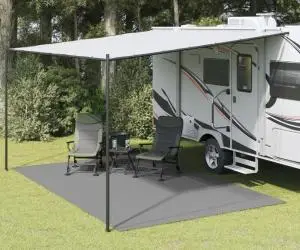 vidaXL Covor pentru cort, gri deschis, 5x3 m