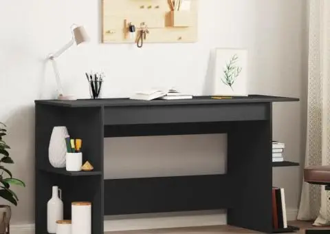 Birou, negru, 140x50x75 cm, lemn prelucrat - 1/5