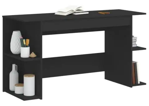 Birou, negru, 140x50x75 cm, lemn prelucrat - 3/5