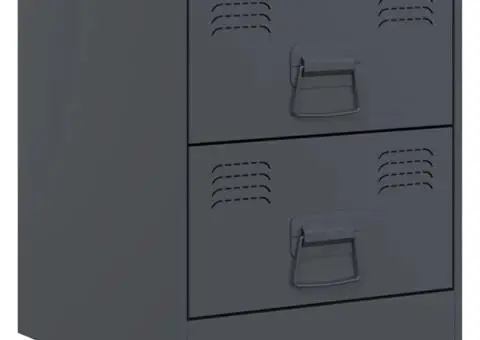 Noptieră, antracit, 34,5x39x44 cm, oțel - 2/5