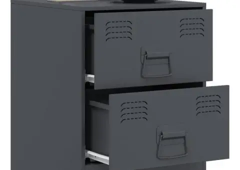 Noptieră, antracit, 34,5x39x44 cm, oțel - 5/5