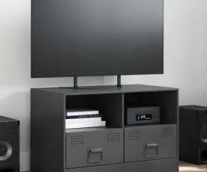 vidaXL Dulap TV, negru, 67x39x44 cm, oțel