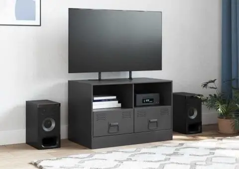 Dulap TV, negru, 67x39x44 cm, oțel - 3/5