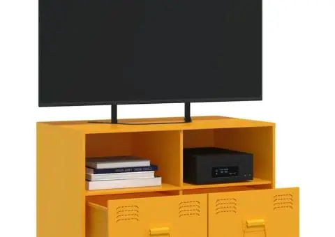 Comodă TV, galben muștar, 67x39x44 cm, oțel - 5/5
