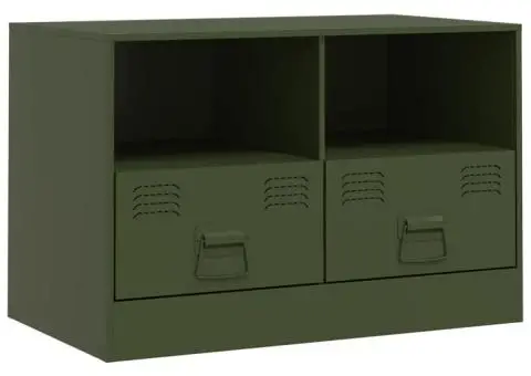 Comodă TV, verde măsliniu, 67x39x44 cm, oțel - 2/5