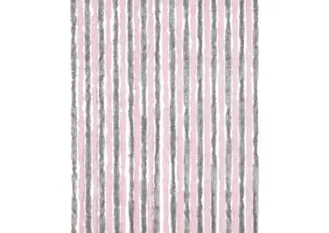 Perdea pentru insecte gri argintiu și roz, 118x220 cm, chenille - 3/5