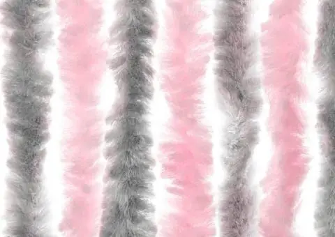 Perdea pentru insecte gri argintiu și roz, 118x220 cm, chenille - 5/5