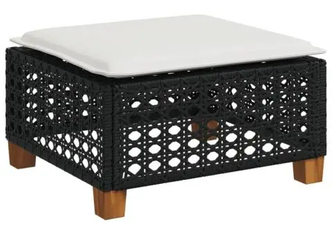 Set mobilier de grădină cu perne, 8 piese, negru, poliratan - 5/5