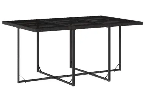 Set mobilier de exterior cu perne, 11 piese, negru, poliratan - 4/5