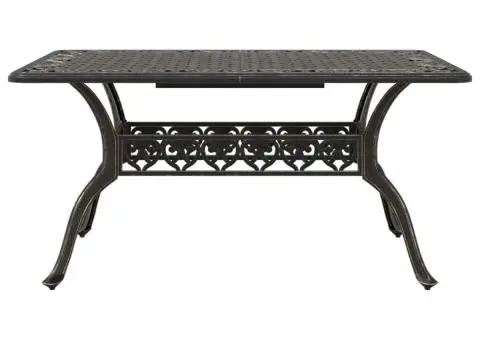 Set mobilier de grădină, 5 piese, bronz, aluminiu turnat - 4/5