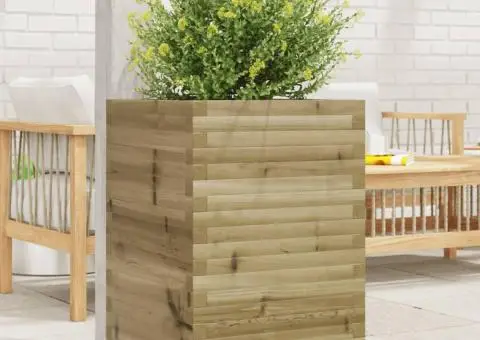 Jardinieră de grădină, 50x50x72 cm, lemn de pin impregnat - 1/5