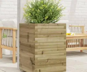 vidaXL Jardinieră de grădină, 50x50x72 cm, lemn de pin impregnat