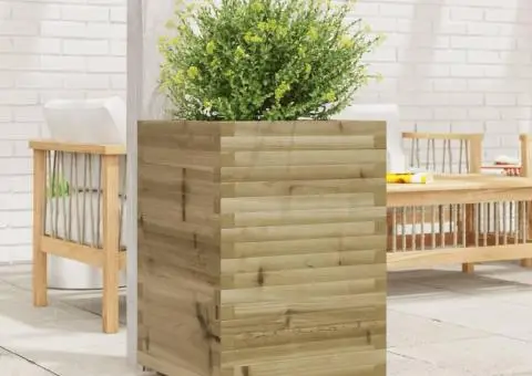 Jardinieră de grădină, 50x50x72 cm, lemn de pin impregnat - 3/5