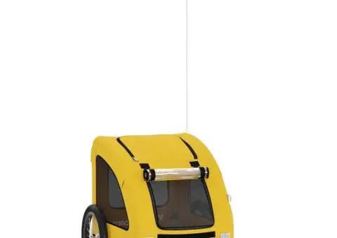 Remorcă de bicicletă animale companie galben textil oxford/fier - 2/5