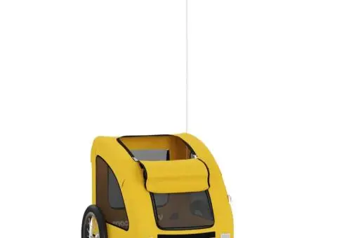 Remorcă de bicicletă animale companie galben textil oxford/fier - 3/5