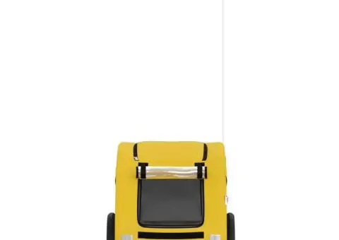 Remorcă de bicicletă animale companie galben textil oxford/fier - 4/5