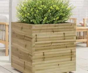 vidaXL Jardinieră de grădină, 70x70x72,5 cm, lemn de pin impregnat