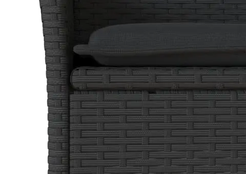 Set mobilier grădină perne 9 piese negru poliratan/lemn acacia - 5/5