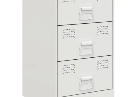 Noptieră, alb, 34,5x39x62 cm, oțel - 2/5