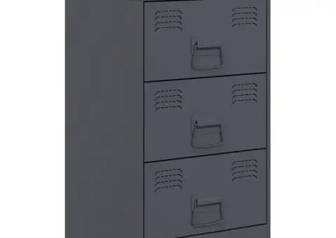 Noptieră, antracit, 34,5x39x62 cm, oțel - 4/5