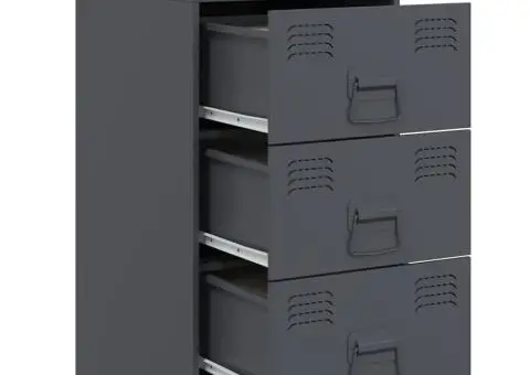 Noptieră, antracit, 34,5x39x62 cm, oțel - 5/5